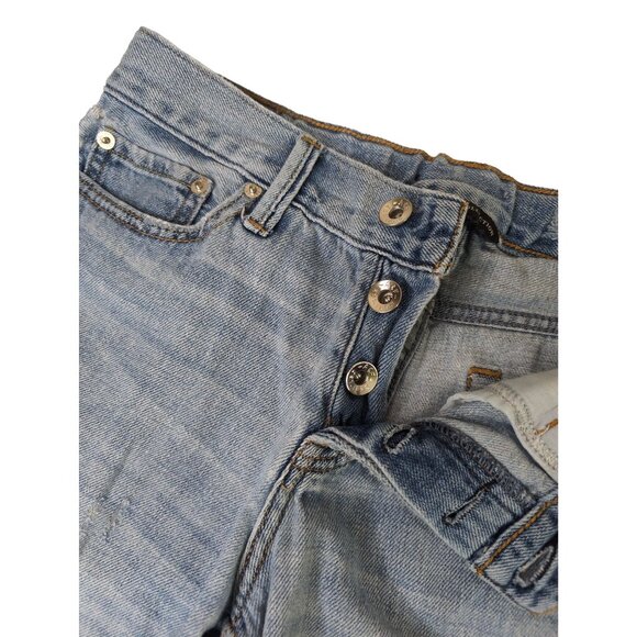 Abercrombie Fitch Jeans Womens 27 Boyfriend Straight Destroyed Grunge Button Fly - Picture 3 of 14